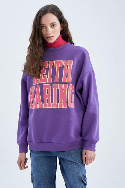 DeFacto Keith Haring Oversize-Fit-Sweatshirt mit Rundhalsausschnitt
