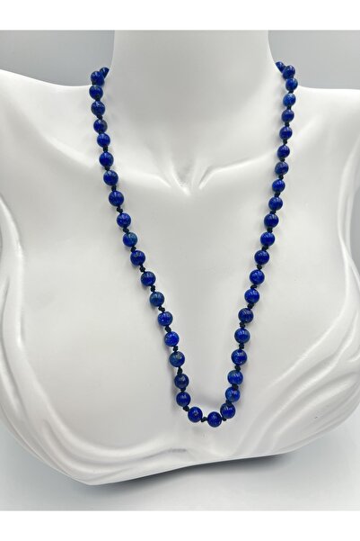 GÜMÜŞTEL EL SANATLARI Sertifikalı Doğal Taş Lapis Lazuli Taşı Kolye Aaa Kalite 6mm