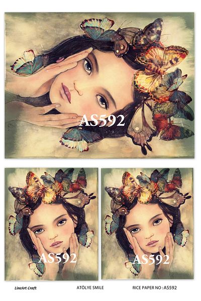 LİNEART Brass Decopage Paper La As592