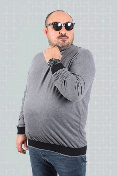 MocGrande Large Size Long Sleeve T-Shirt 22729 Fume