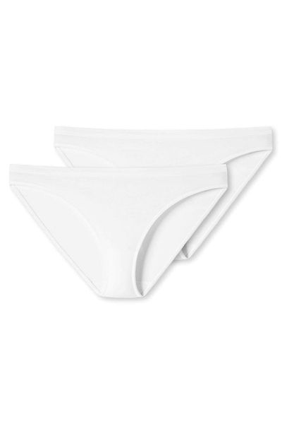Schiesser Damen Slip 2er Pack - Minislip, Unterhose, Cotton Stretch 95/5, uni