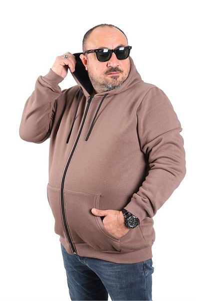 Starbattal Μεγάλο μέγεθος Unisex Hooded 3ip Sweat 11701 Tan