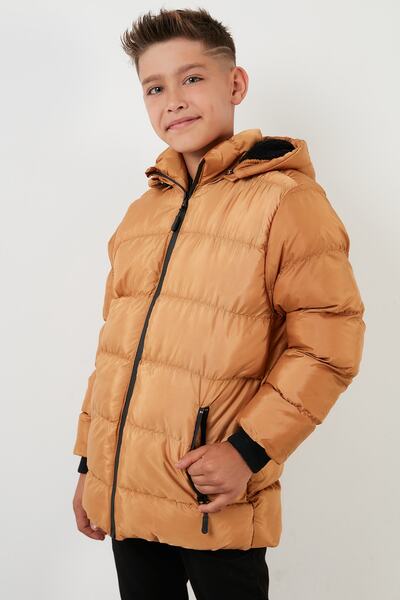Lela Removable Hooded Inflatable Boy's Coat with Plush Lining Inside 576220 K