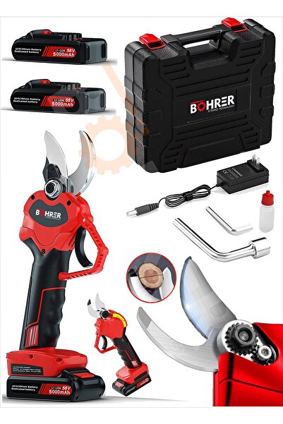 BÖHRER Profesyonel Şarjlı Budama Red 2x Şarj Edilebilir 58vf 5ah Lityum Pil I...