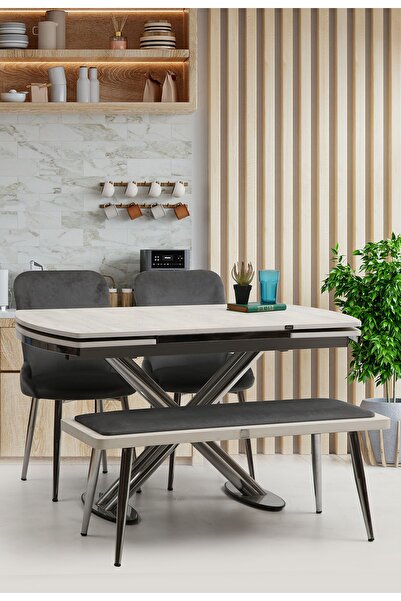 Eymense Perla 2 Sandalyeli Benchli Mutfak Masa Takımı