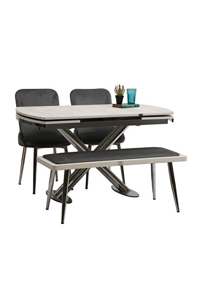 Eymense Perla 2 Sandalyeli Benchli Mutfak Masa Takımı