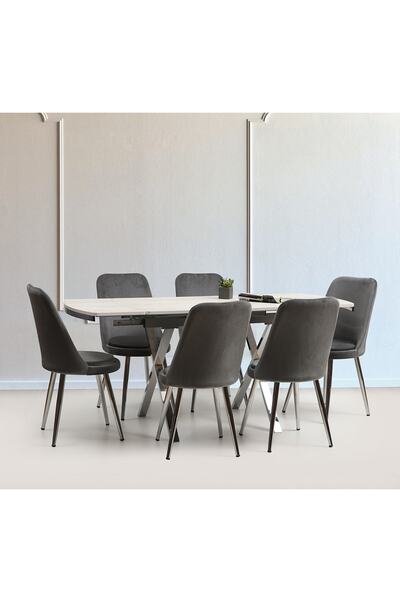 Eymense Yağmur 6 Sandalyeli Mutfak Masa Takımı