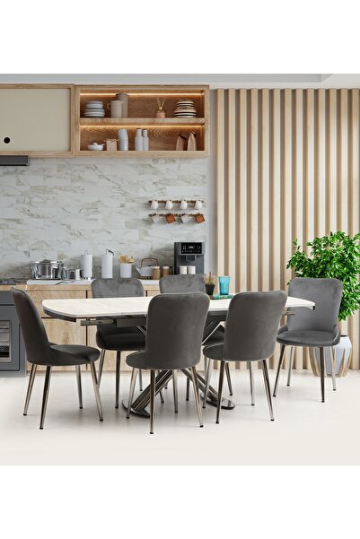 Eymense Perla 6 Sandalyeli Mutfak Masa Takımı