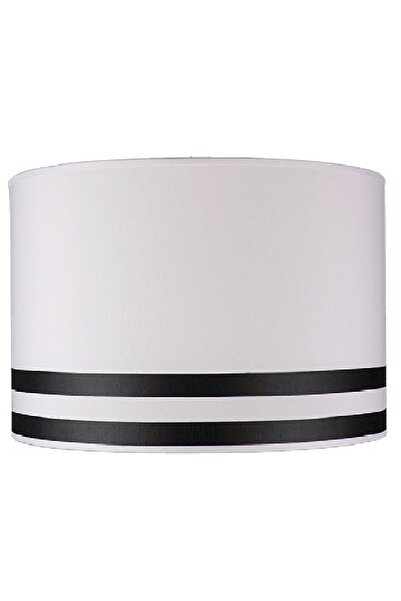 ŞENAY AYDINLATMA Taraftar Silindir Kumaş Sarkıt-beyaz Siyah Şeritli