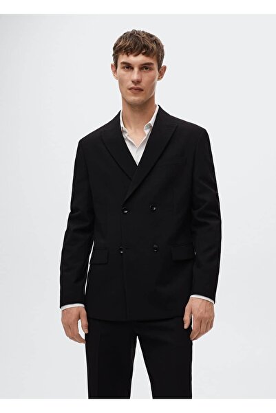 MANGO Man Dar Kesimli Kruvaze Blazer Ceket