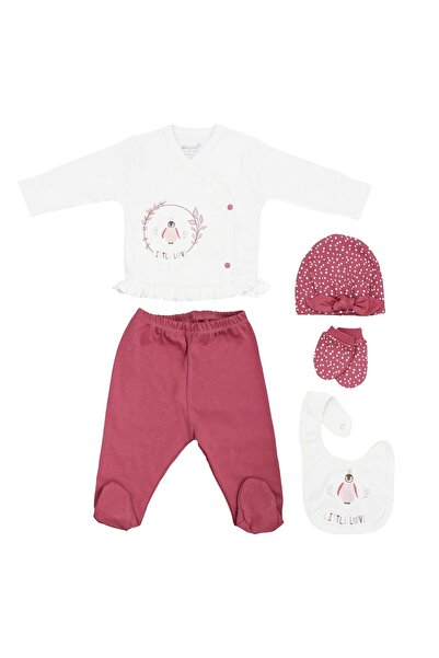 Bibaby Biorganik Little Love 5-Piece Hospital Discharge Set - Rose Dry 62278