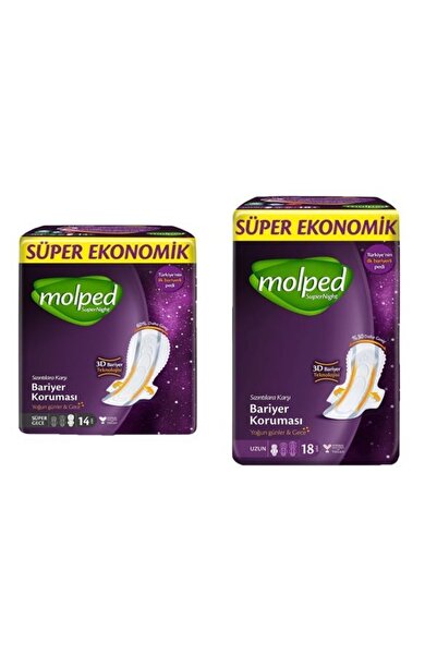 Molped Supernight Süper Gece 14'lü + Supernıght Uzun 18'li Set