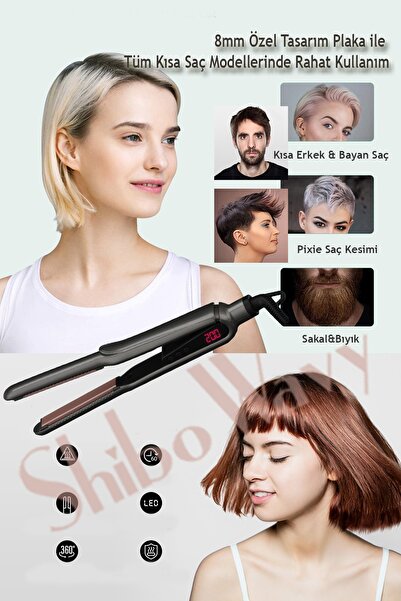 Shibowavy Thin Head Hair Straightener (Special Design for Short Hair Women and Men)