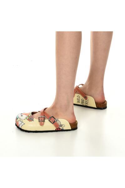 azizsahinshoes 5410 Tilki Desenli Çapraz Sabo Terlik