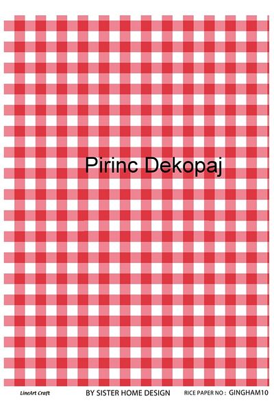 LİNEART Brass Decopage Paper La Gingham10