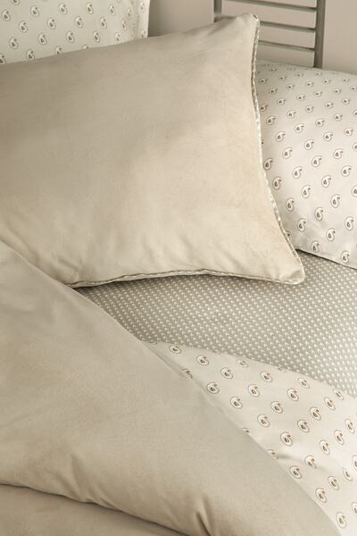 Yataş Charme Arwin Oversize Velvet Satin Duvet Cover Set - Mink