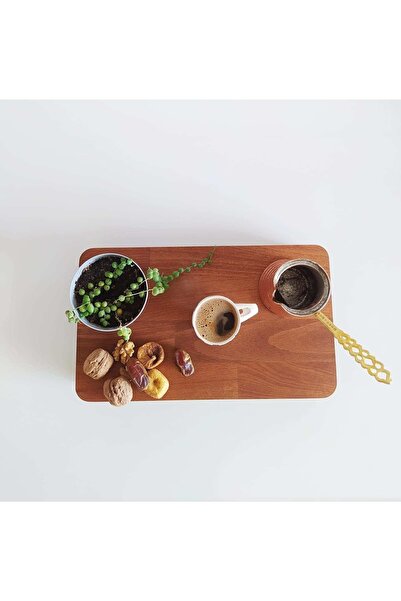 EvoVici العلامة التجارية: صينية تقديم خشبية، لون الجوز، خشب طبيعي، قاعدة كروي...