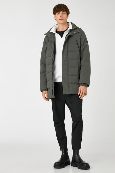 Koton Anorak Şişme Mont Kapüşonlu Cep Detaylı