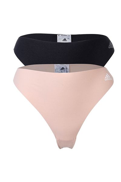 adidas 2er-Pack Damen String – Tanga, Slip, Micro Cut-Free, Logo, Uni