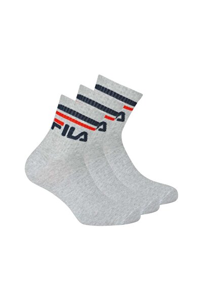 FILA Uniseks Çorap, 3 Çift Çeyrek - Kurzsocken, Spor, Logo-Bund, Uni