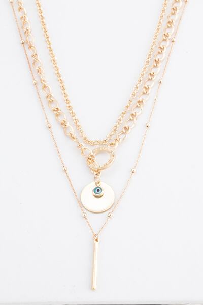 Sortie Aksesuar Roma Rakamları Ve Nazar Boncuğu Figürlü Kombin Kolye 004