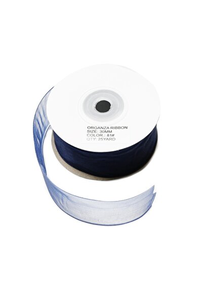 Nazarone شريط أورجانزا أزرق كحلي - 3 سم - 23 متر (1111)