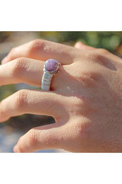 Mıçı Amethyst Adjustable Natural Stone Ring