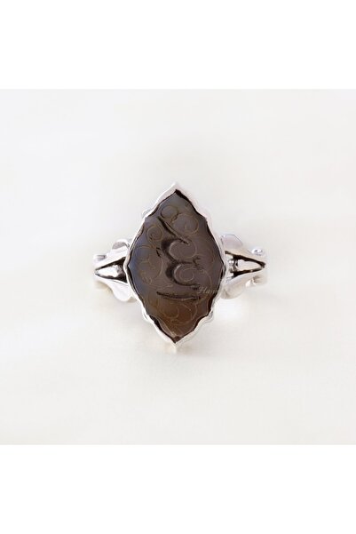 Haşimi Doğaltaş Allah Yazılı Akik Doğaltaşlı Gümüş Yüzük