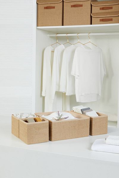 Ocean Home Textile Συρτάρι από γιούτα στο ντουλάπι Organizer πλυντηρίου Παιδικό δωμάτιο Πτυσσόμενο κουτί αποθήκευσης σετ οργάνωσης