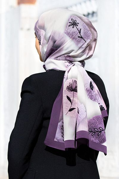 Vissona Γυναικείο σάλι πολυτελείας Medina Silk Lilac