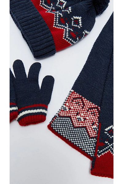 LC Waikiki Gemustertes 3-teiliges Strickset für Babys 