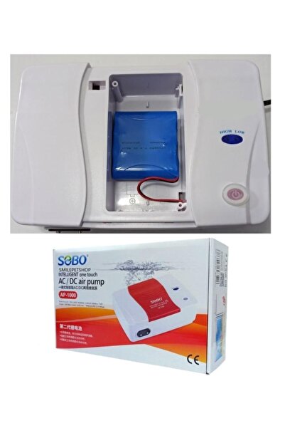 Sobo Şarjlı Akvaryum Hava Motoru Ap-1000 Ac/dc 7.4v. 12w 2x5lt/dak.