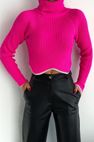 FEMELLE Pulover de damă cu gât crop tricotat