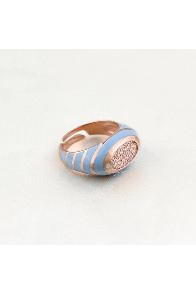 Haşimi Doğaltaş Mavi Mineli Gümüş Yüzük