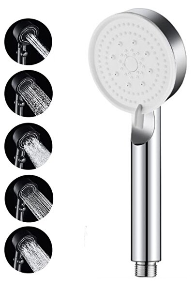 AKCAKESE 5 Fonksiyonlu Krom Yüksek Basınçlı Ayarlanabilir Duş Başlığı