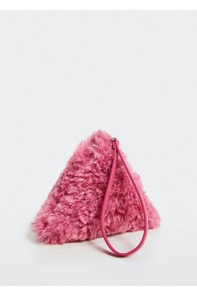 MANGO Woman Zippered Fur Look Wallet