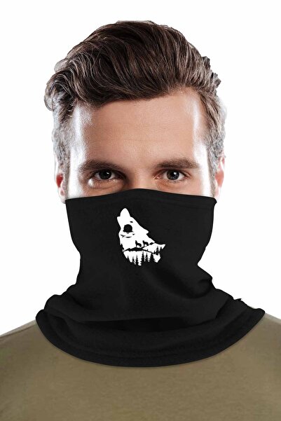 Genel Markalar Kurt Sürüsü Baskılı Kışlık Polar Boyunluk Bll837