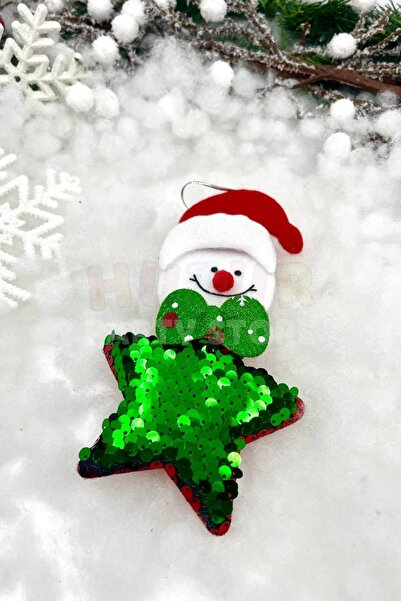 Huzur Party Store Χαριτωμένο χιονάνθρωπος χριστουγεννιάτικο δέντρο κρεμαστό 15 εκ. Φωτεινό κόκκινο πράσινο πούλιες που αλλάζουν χρώμα