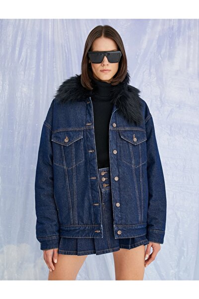 Koton Jachetă de blugi cu blană artificială