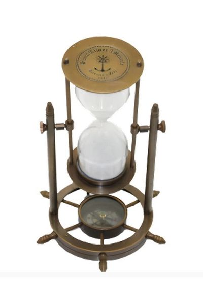 hediye sandalı Brass Compass Hourglass