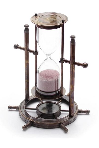 hediye sandalı Brass Compass Hourglass