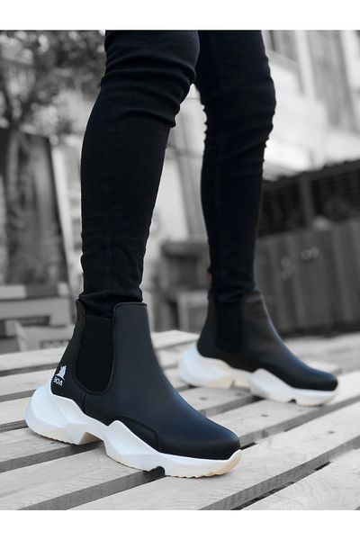 Epikoza Black and White Style Men's Chelsea Boots Ekz549Mr21