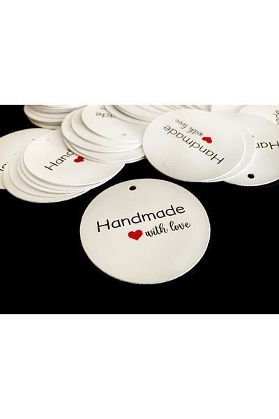 anka design Coated Perforated Labels (5x5cm) 25 Pieces - Handmade