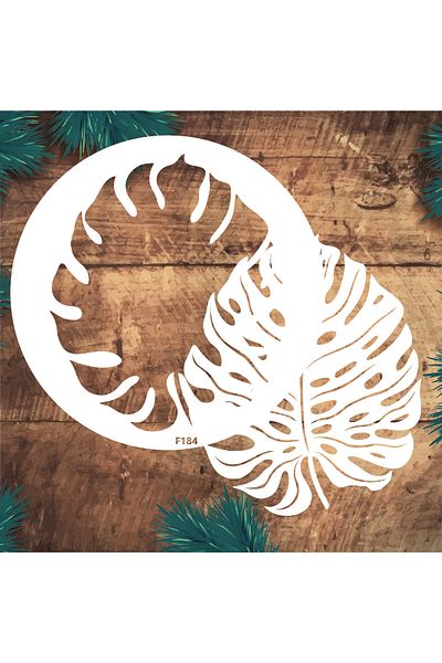 STENCİLTASARIM Stencil Design F184 Dimensional Tropical Leaf