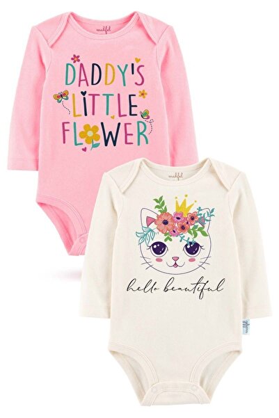 MAHFEL 2-Piece 100% Cotton Organic Printed Snap Fastener Baby Bodysuit