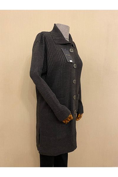 TEK Anthracite Knitwear Winter Jacket and Cardigan - Steel Knit