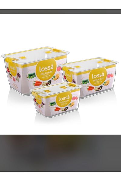 La Push Concept لابوش كونسيبت لوكس 3 قطع منظم ثلاجة (2,5 لتر، 5 لتر، 9 لتر) مجموعة تخزين منظم الثلاجة