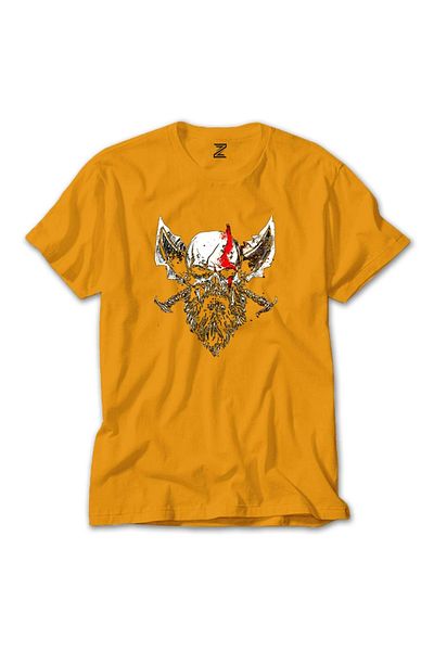 Z zepplin Κίτρινο T-shirt God Of War Skull Kratos