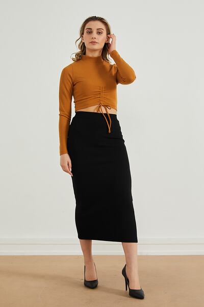 PAULMARK تنورة قلم رصاص تريكو