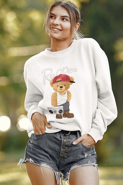 SUNFREE Φούτερ Unisex Teddy με στάμπα Oversize